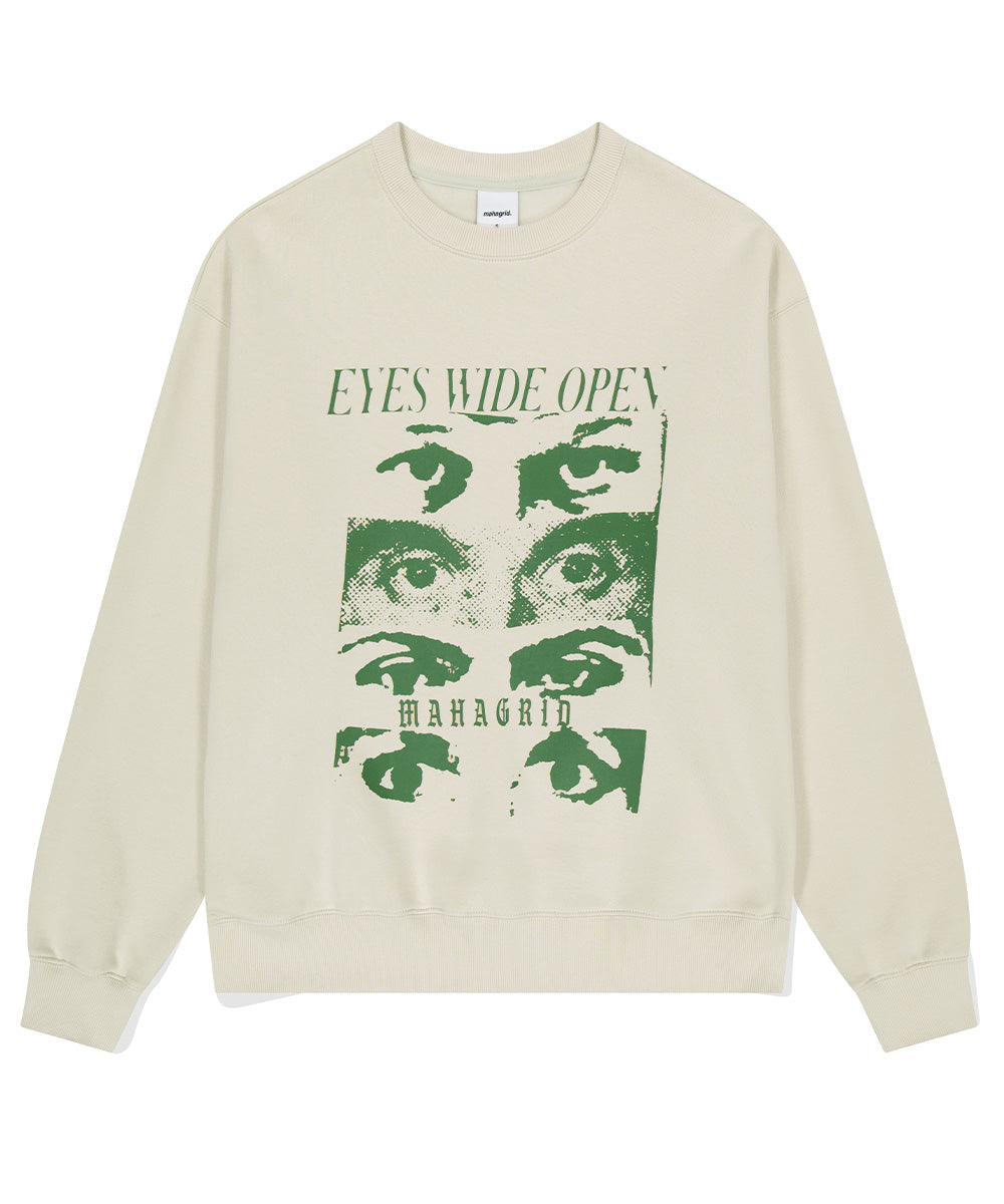 MAHAGRID EYES OPEN SWEATSHIRT [BEIGE]