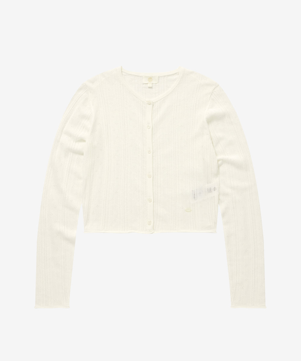 Covernat [Worn by Choi Yunji] Women's Summer Pointelle Cardigan Ivory