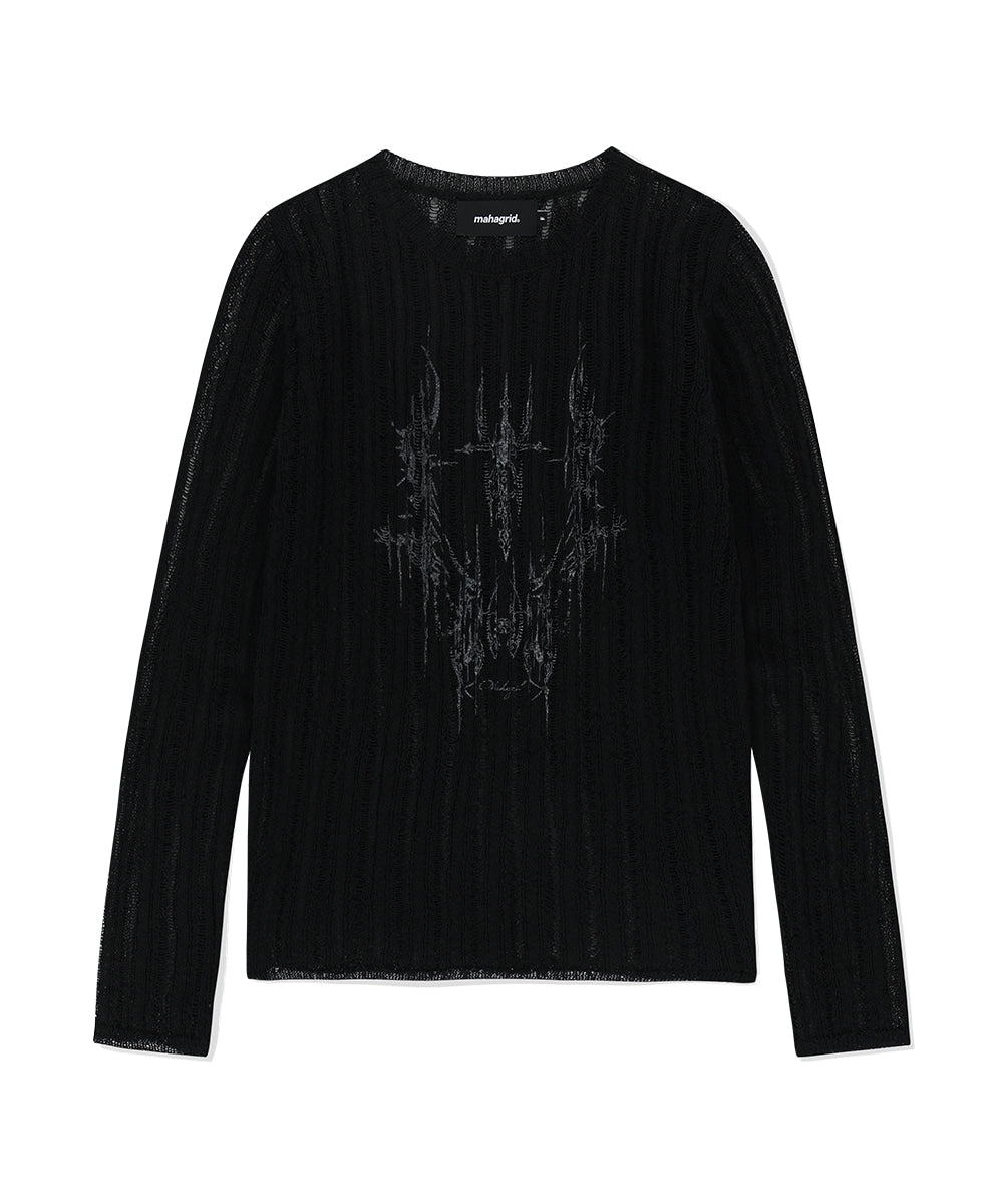 MAHAGRID TATTOO CROCHET KNIT [BLACK]