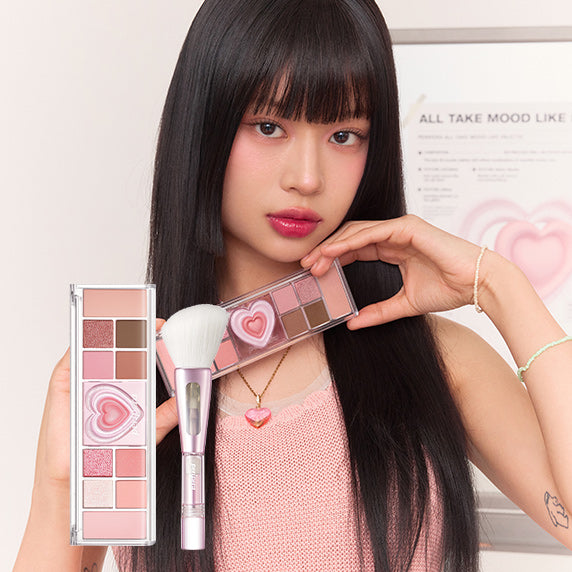 Peripera [Ending Fairy Honey Combination] All Take Mood Like Palette + 3-Tier Block Brush