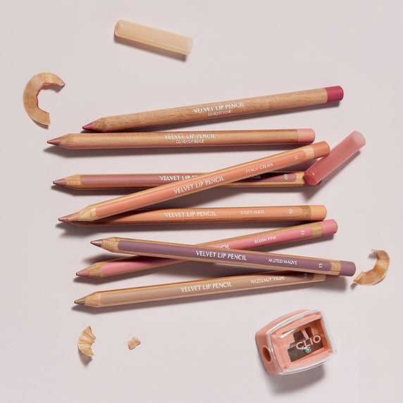 Clio [2EA/New Color] Velvet Lip Pencil Set (Product + Sharpener)