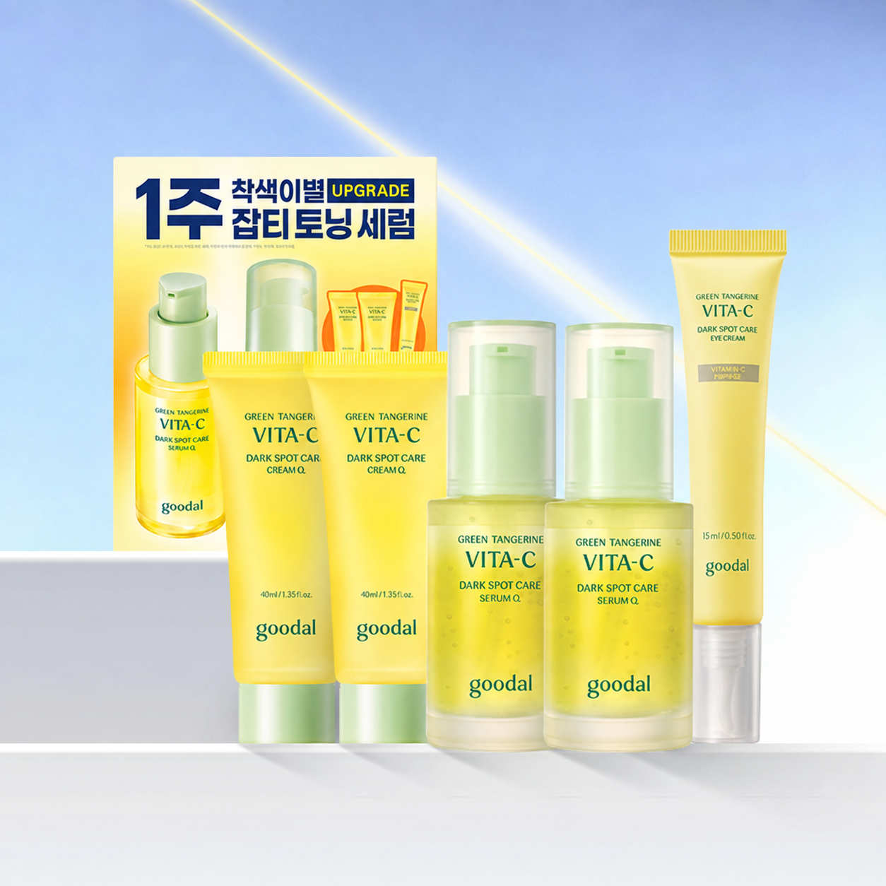 Goodal [Total 155ml] Green Tangerine Vitamin C Spot Care Serum Double Set [Gift] Red Soothing Serum 10ml