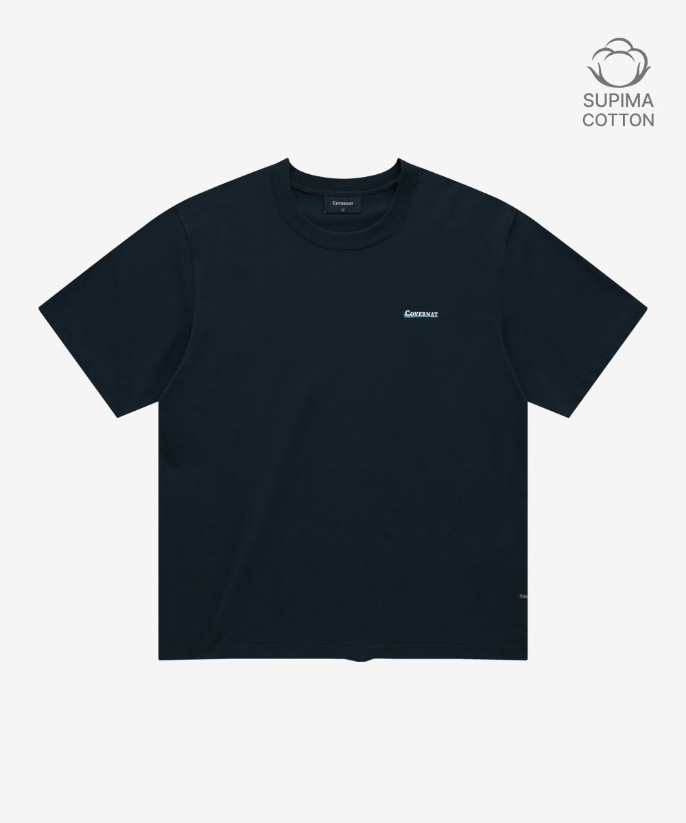 Covernat Supima Label Graphic T-shirt Dark Navy