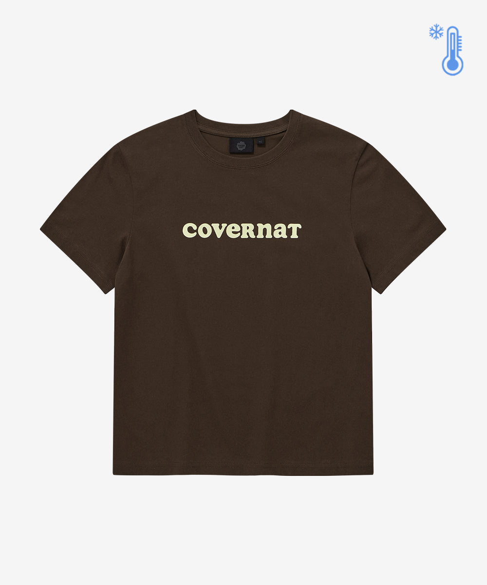 Covernat Women's Cool Cotton Cooper Logo T-shirt Brown