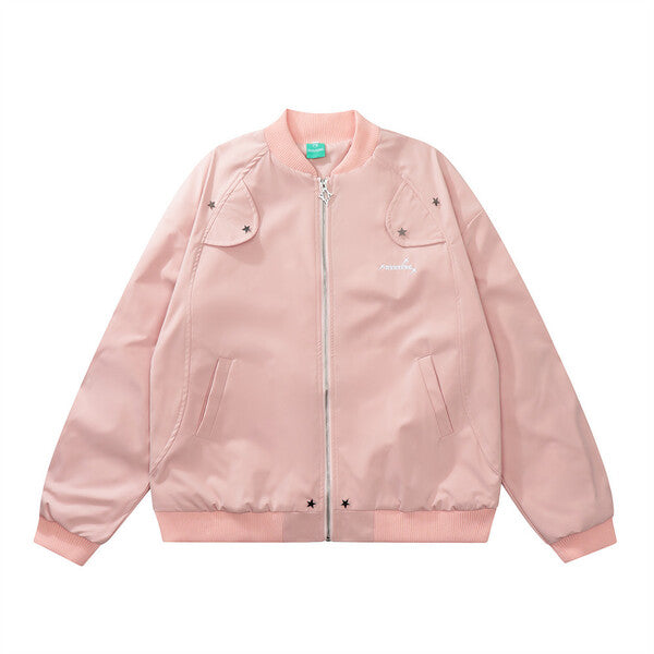 Gababa Overfit Zip-up Jacket for Unisex Casual outfits G77725 (Plus size M~XL)