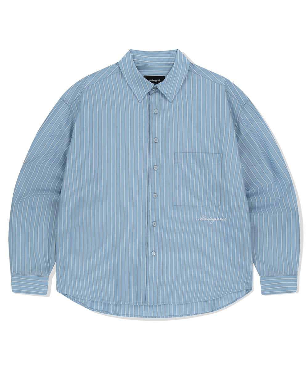 MAHAGRID COMFORT STRIPE SHIRT [SKYBLUE]
