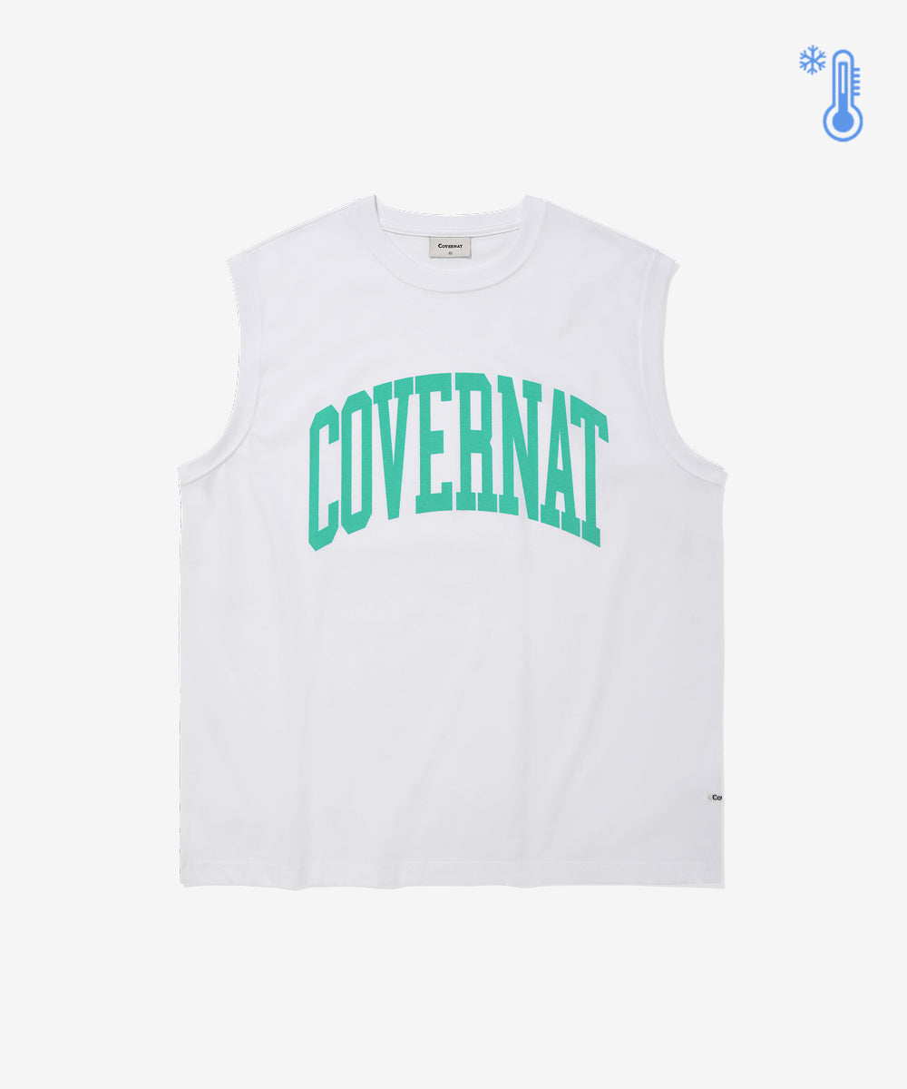 Covernat Cool Cotton Arch Logo Sleeveless White