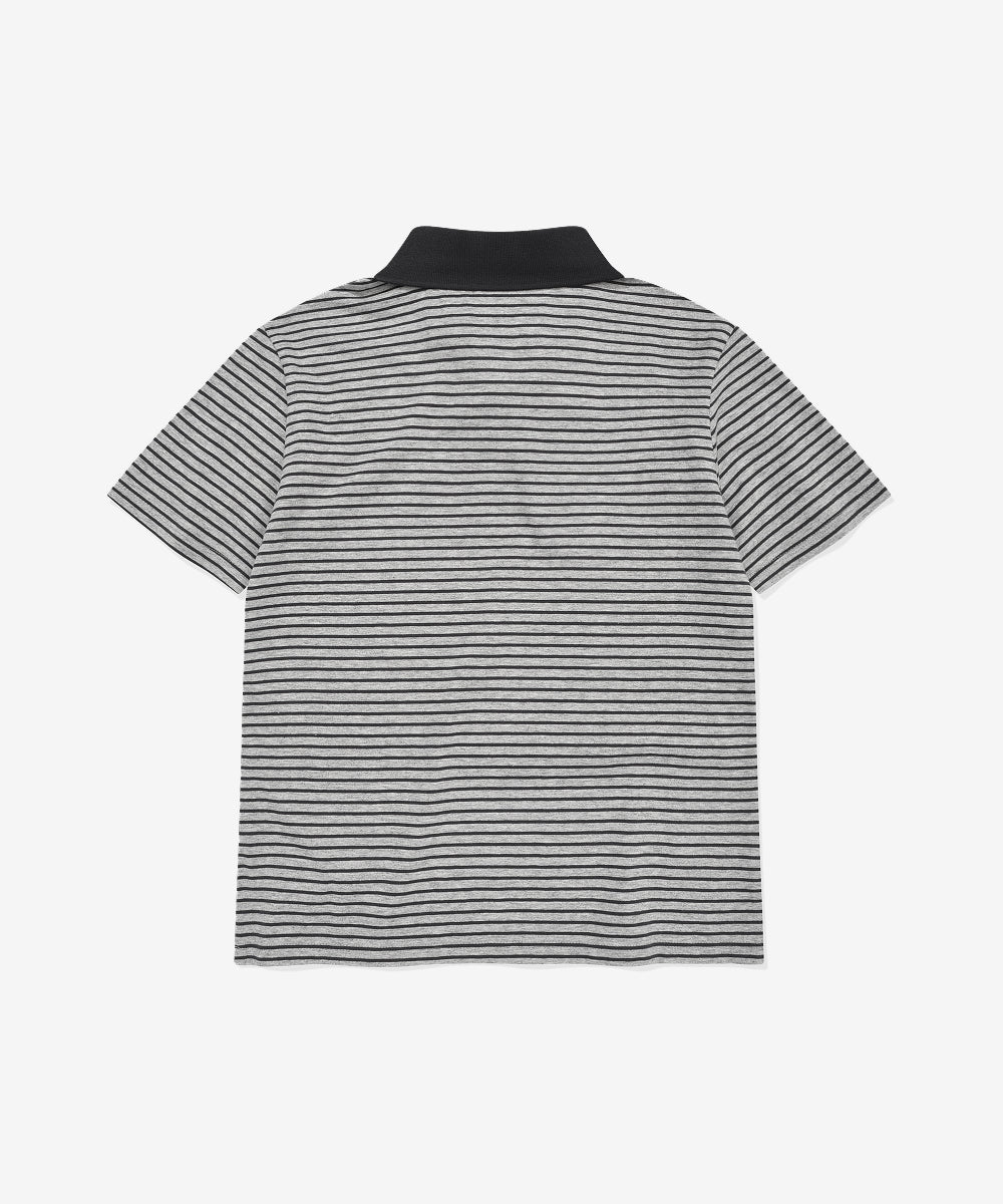Covernat Women's Slim Stripe T-shirt Melange Grey