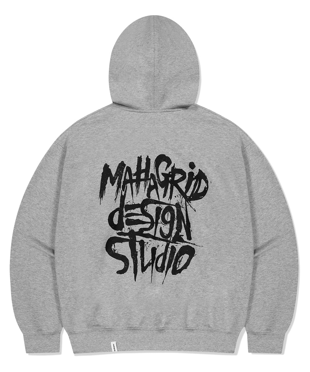 MAHAGRID SLASH LOGO HOODIE [GREY]