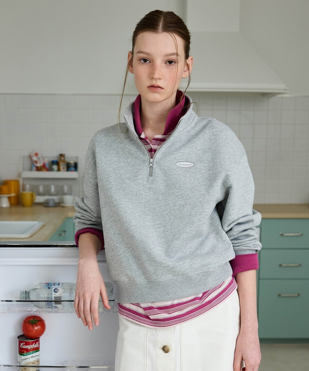 Covernat Women's Half-Zip Sweatshirt Melange Gray