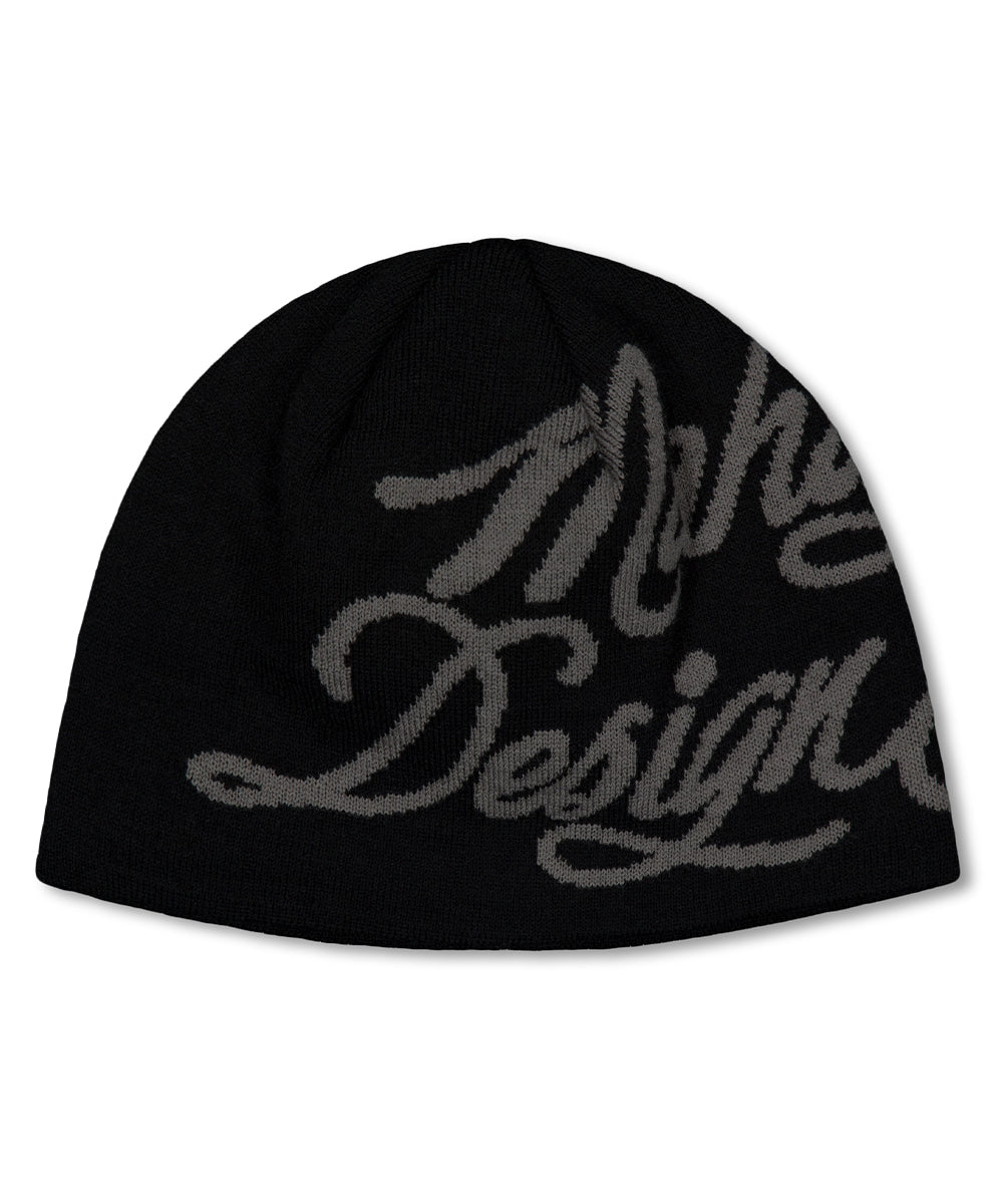 MAHAGRID INK LOGO KNIT BEANIE [BLACK]
