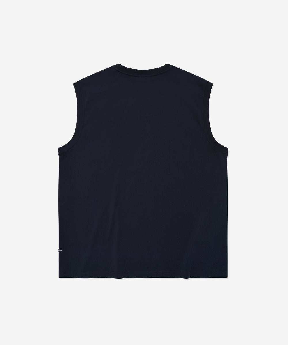 Covernat Cool Cotton Arch Logo Sleeveless Navy