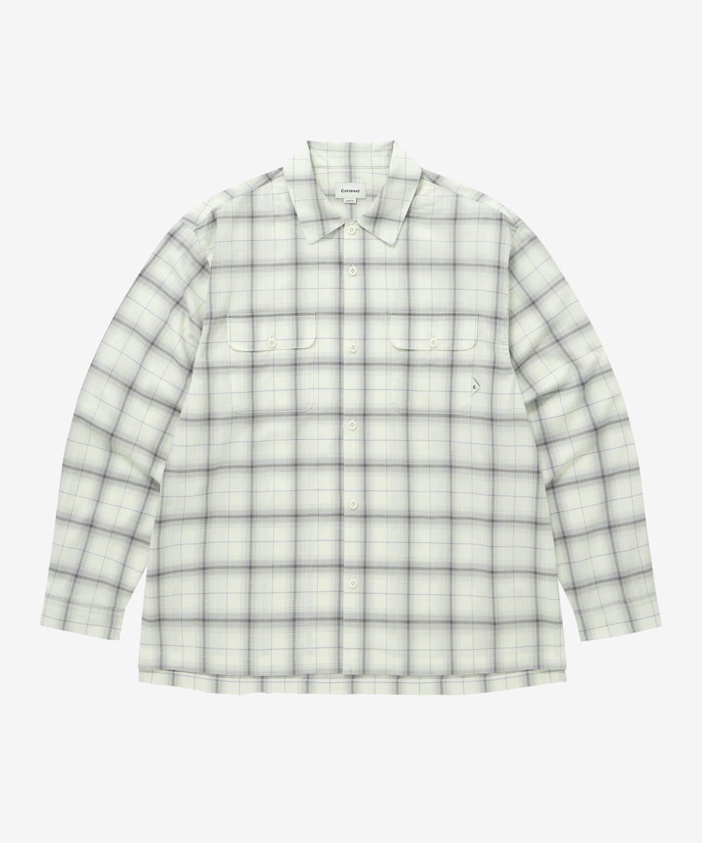 Covernat Ombre Check Shirt Ivory