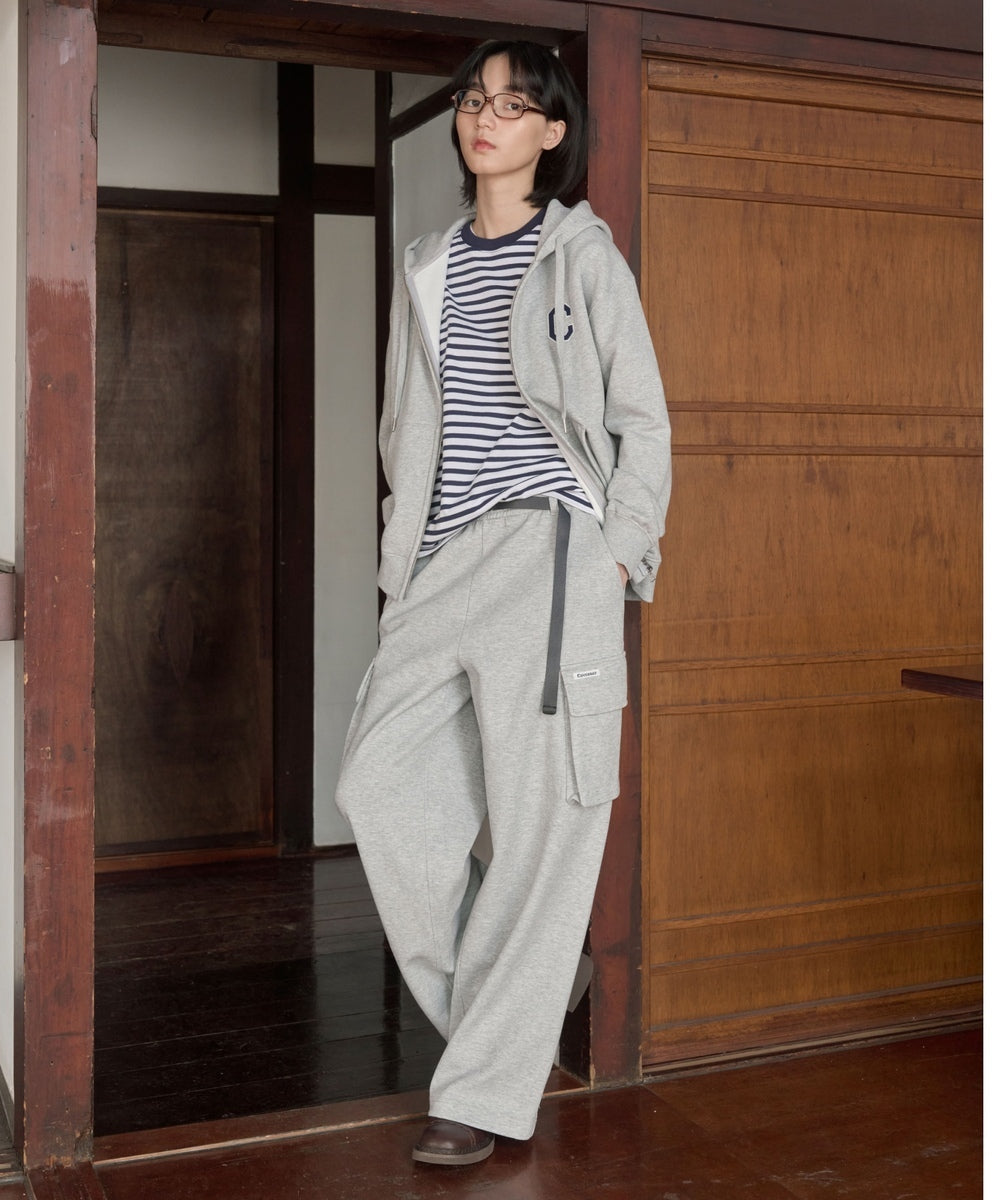 Covernat Wide Cargo Sweatpants Melange Grey
