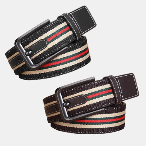 Bagstay B274BT Men's Canvas & Cowhide Suit Casual Manual Belt