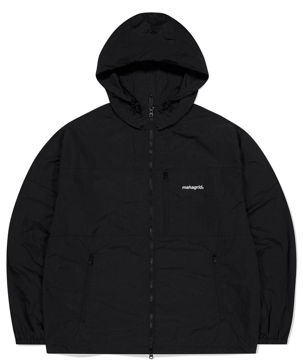 MAHAGRID BASIC LOGO NYLON WINDBREAKER [BLACK]