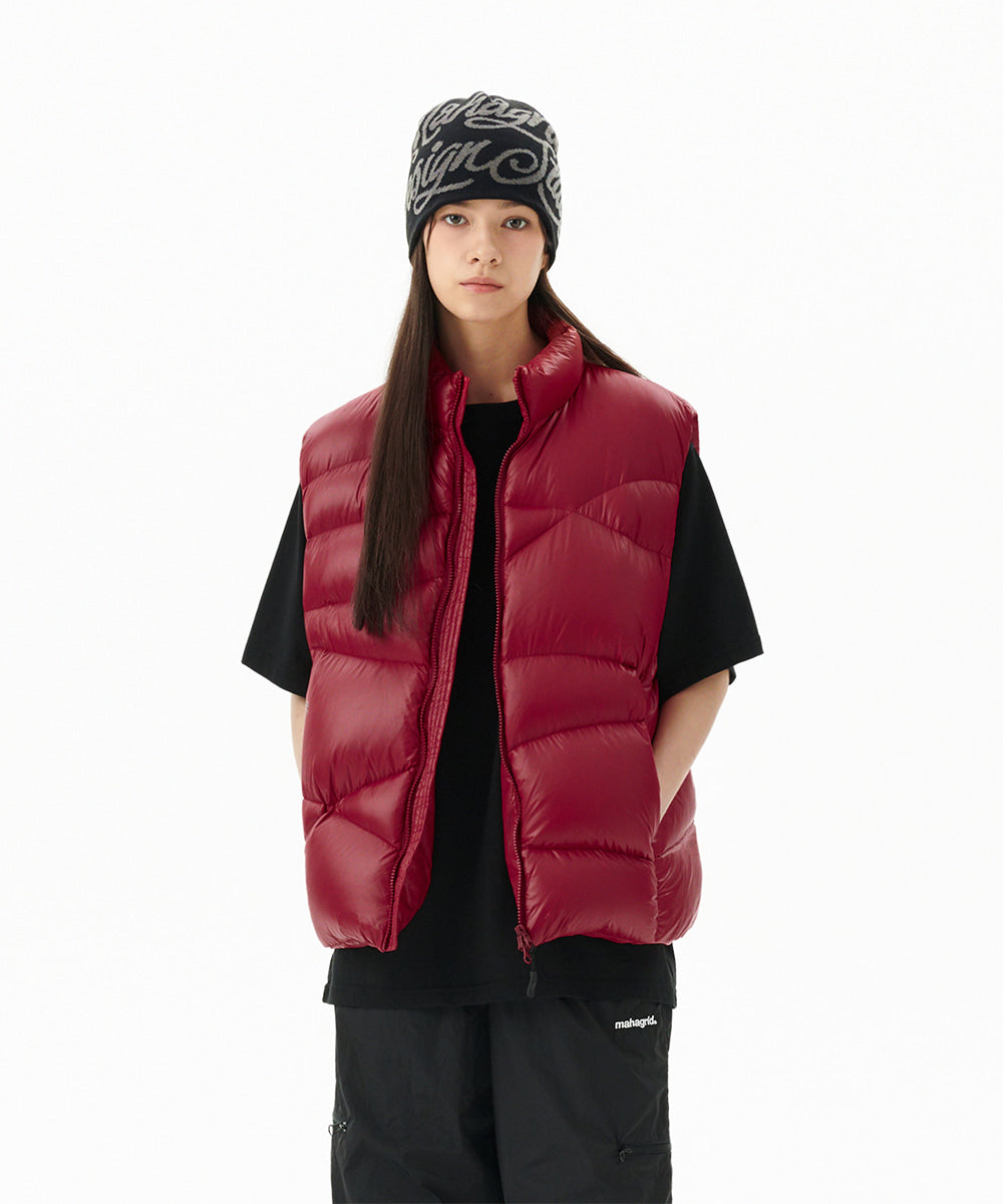 MAHAGRID WAVY DOWN VEST[RED]