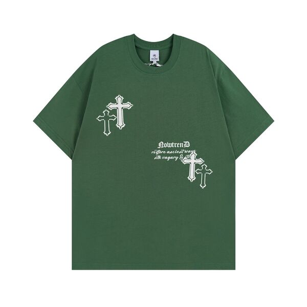 Gababa Unisex Cross Lettering Short-Sleeve T-shirt G76811