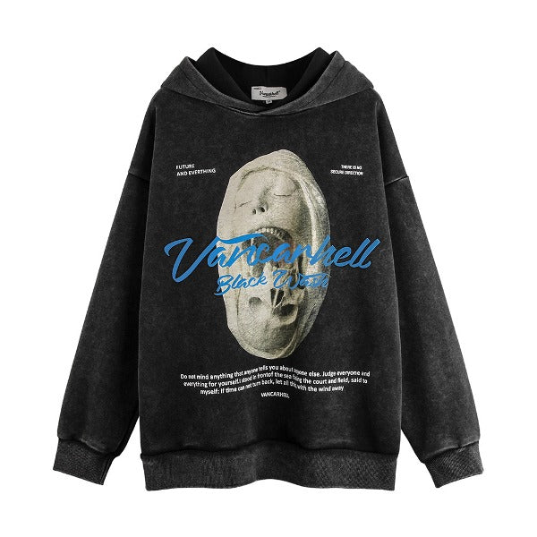 Gababa Unisex Skull Print Oversized Hoodie G77747 (Plus Size M~2XL)