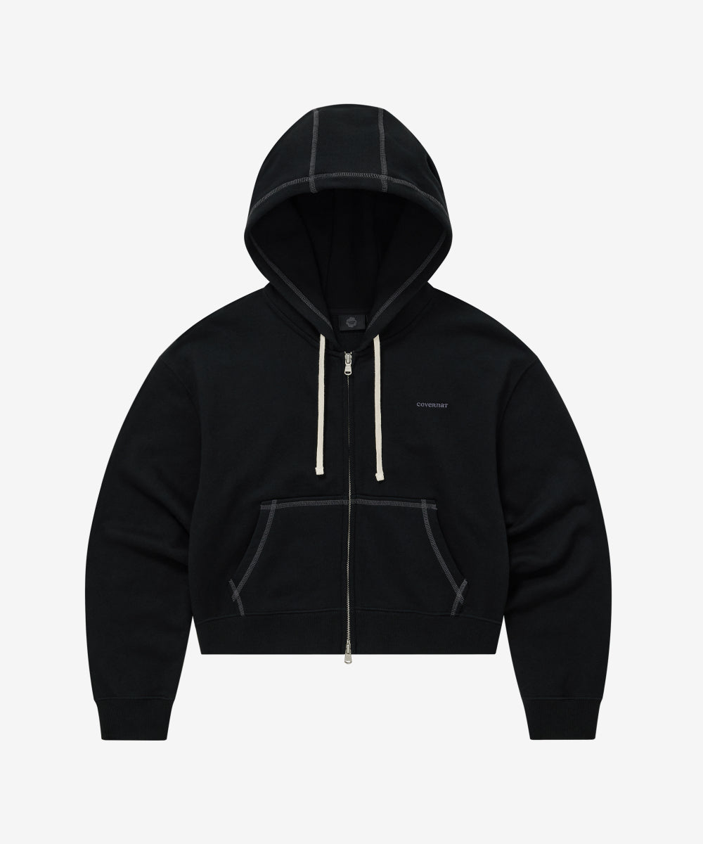 Covernat Women's Basic Hoodie Zip-Up Black