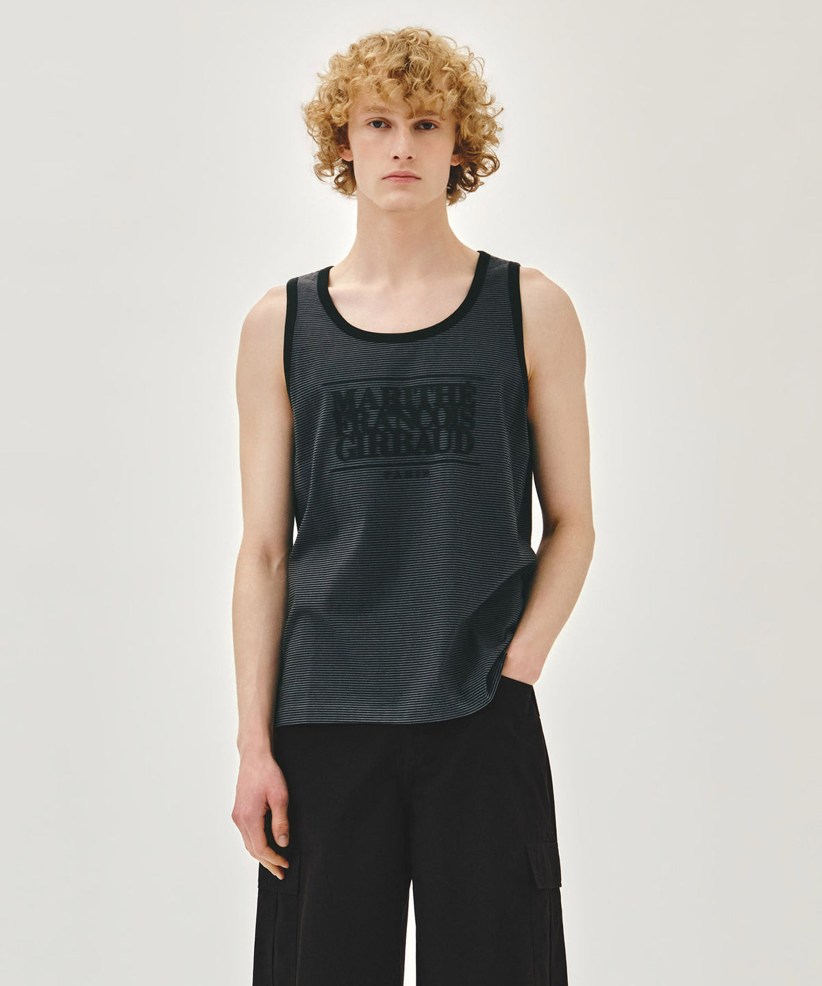 MARITHE SHADOW CLASSIC LOGO SLEEVELESS charcoal