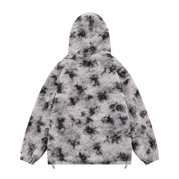 Gababa Unisex Tie-dye Style Overfit Hoodie Fleece Jacket G78035 (Big Size S~XL)