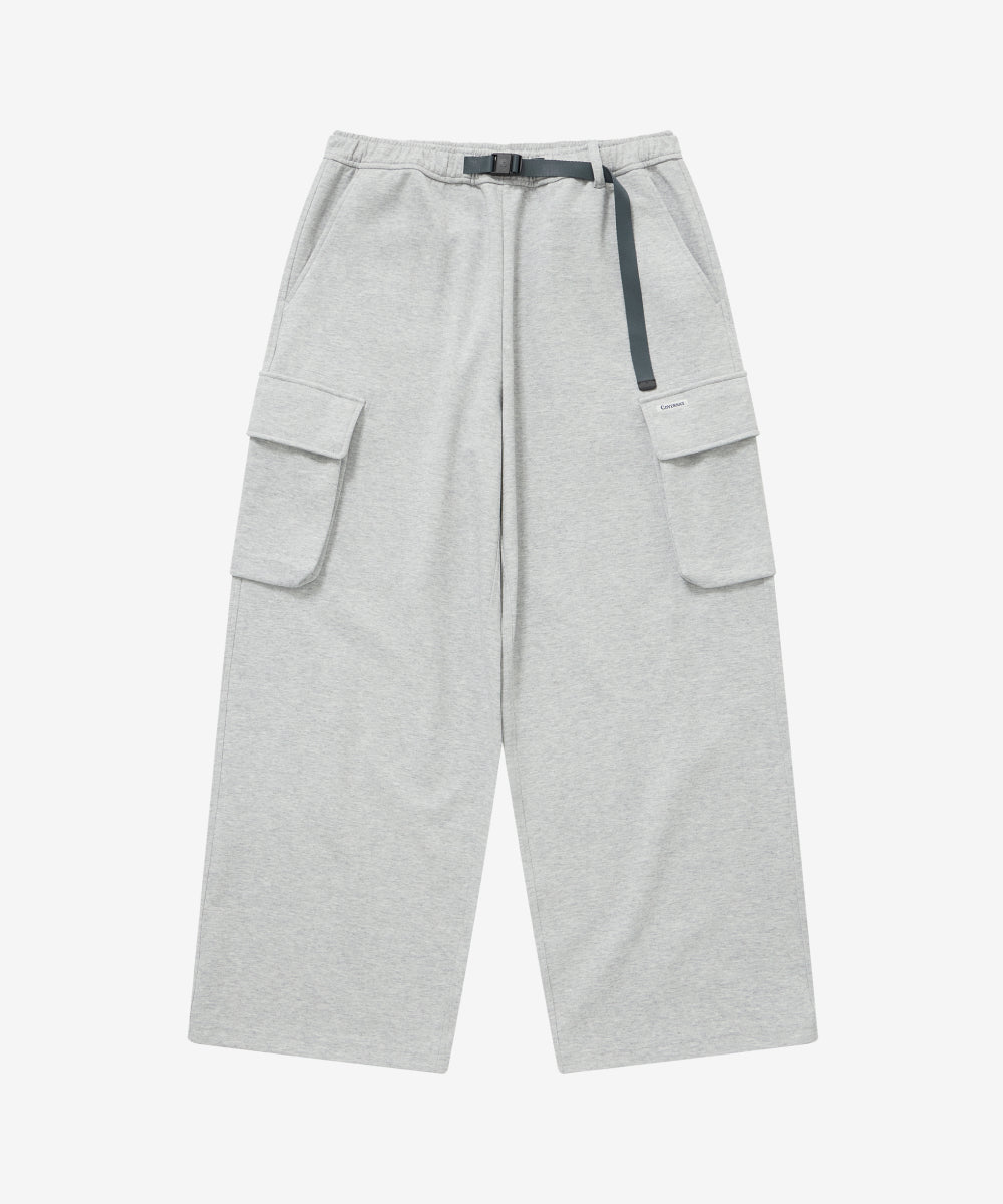 Covernat Wide Cargo Sweatpants Melange Grey