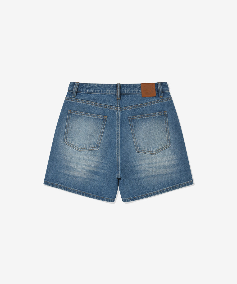Covernat [Worn by Choi Yunji] Women's Pintuck Denim Shorts Blue