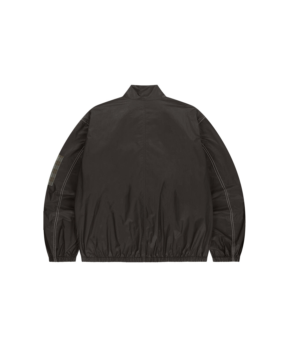 MAHAGRID CHECK HARRINGTON JACKET [BROWN]