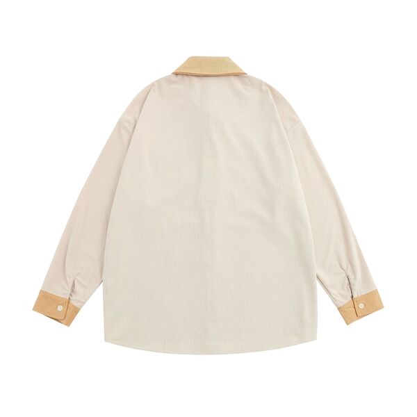 Gababa Corduroy Point Oversized Collar Long Sleeve Shirt G74892 (Plus Size M~XL)