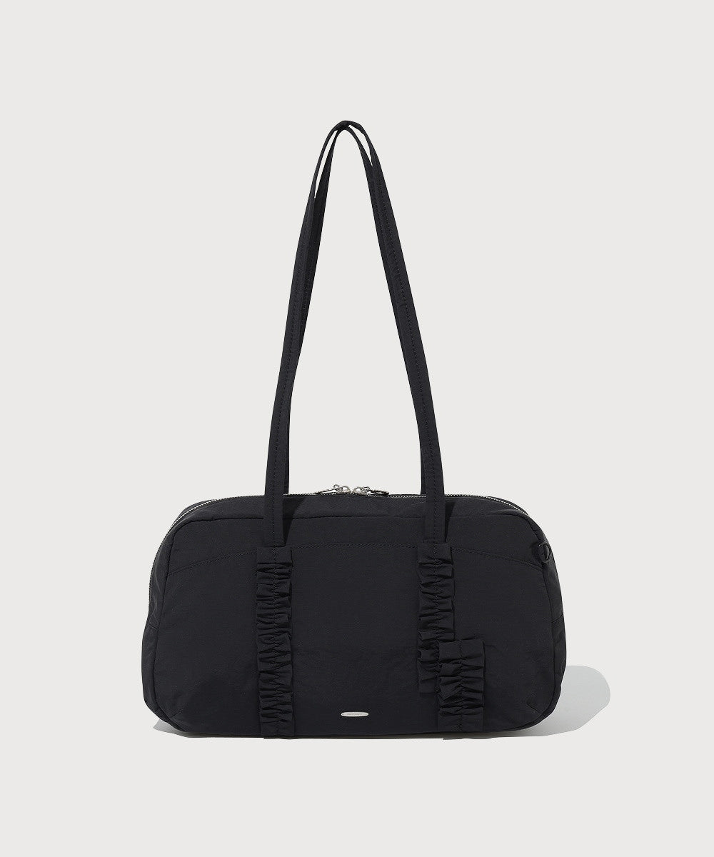Covernat Women's Frill Square Shoulder Bag Black