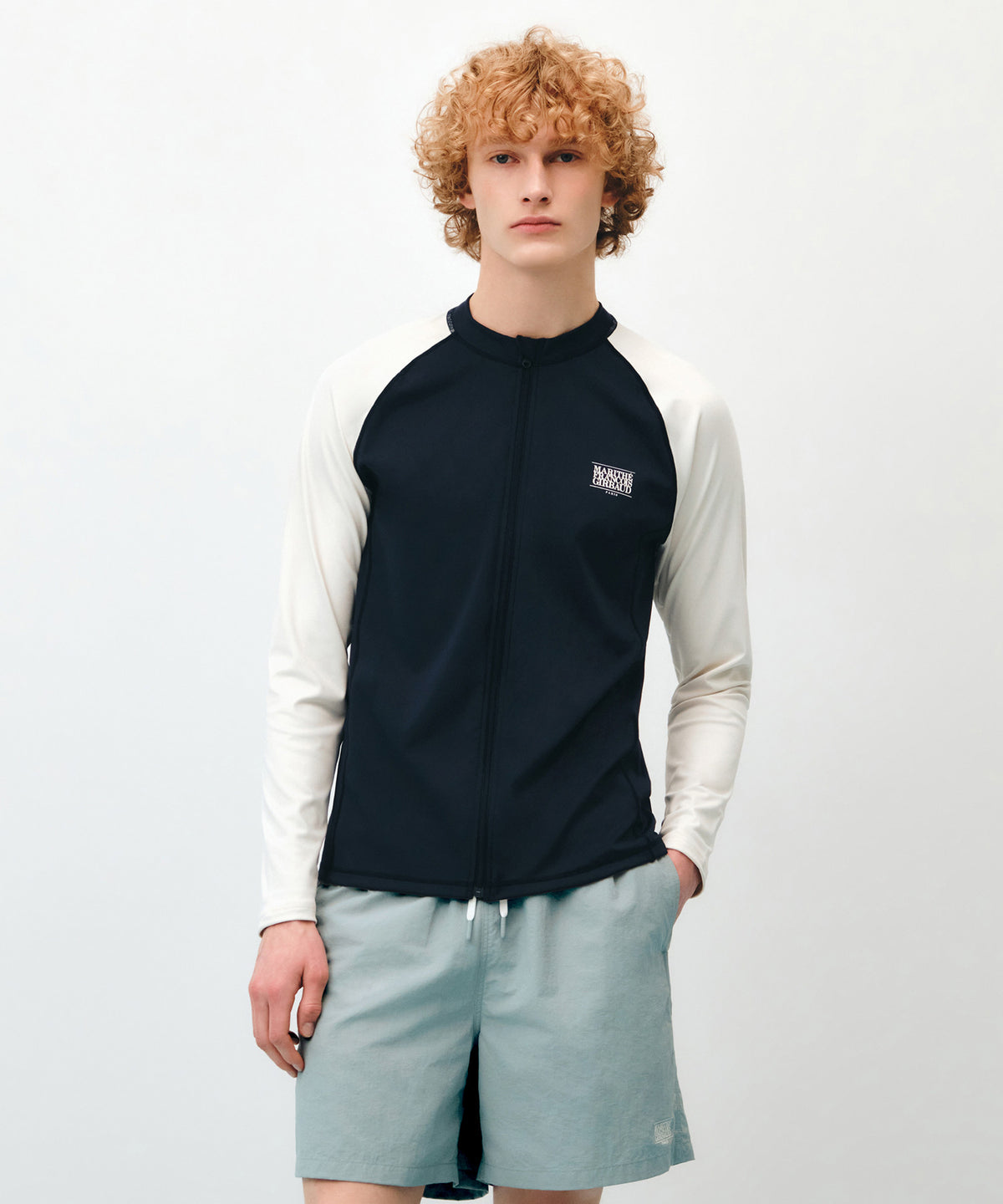 MARITHE SPORT M ZIP-UP RASHGUARD navy