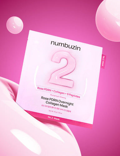 numbuzin No.2 Rose PDRN Collagen Wrapping Overnight Film Pack, 4 sheets