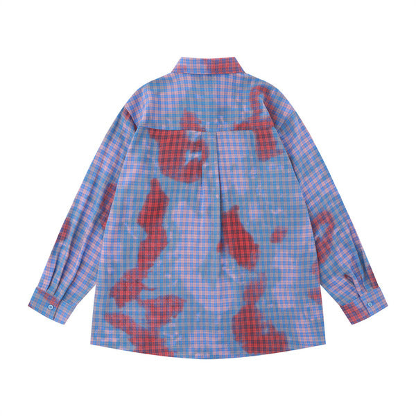 Gababa Unisex Street Oversized Long-Sleeve Shirt with Red Accent G77979