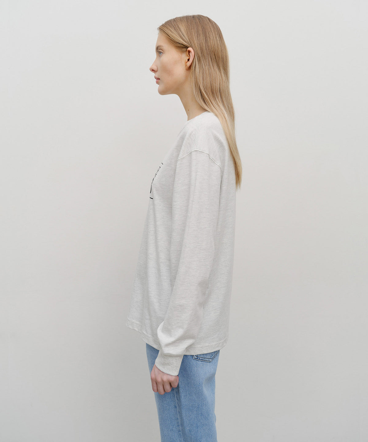 MARITHE CLASS LOGO LONG SLEEVE light heather gray
