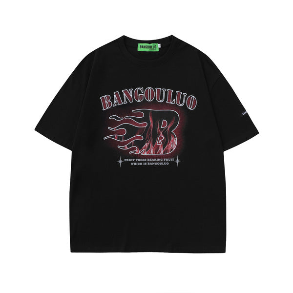 Gababa Unisex Large Lettering Casual Short-Sleeve T-Shirt G76778