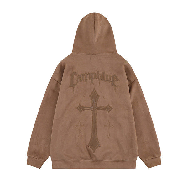 Gababa Unisex Cross Embroidered Hoodie G77386 (Plus Size S~XL)