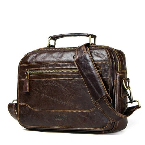 Bagstay B049C Natural Cowhide Men's Tote Crossbag