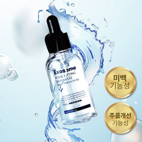 WBSKIN Paul Madison Exosome Pore Elasticity Ampoule 30ml (MFDS-certified/dual functionality for whitening and wrinkle improvement)