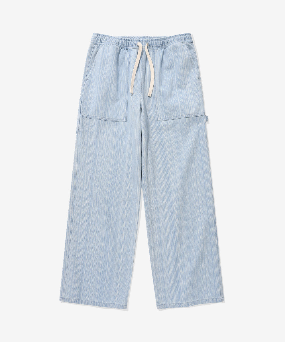 Covernat Worn by Yun-ji Choi Women's Stripe Banding Denim Light Blue
