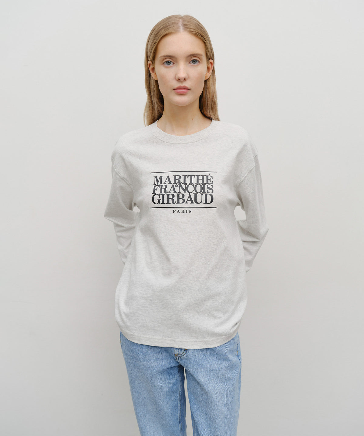 MARITHE CLASS LOGO LONG SLEEVE light heather gray