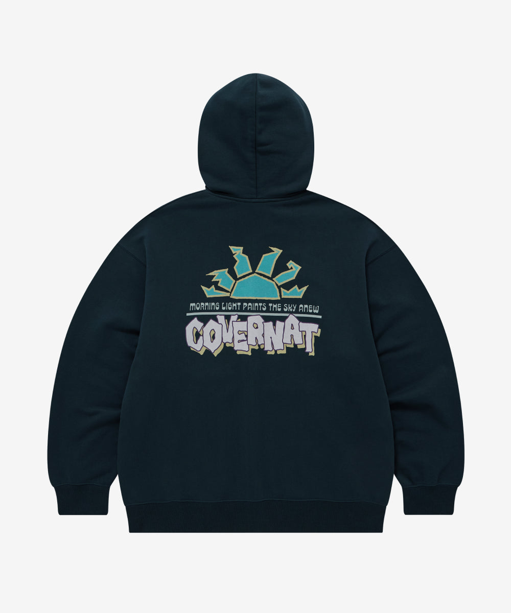 Covernat Rising Sun Graphic Hoodie Zip-up Navy