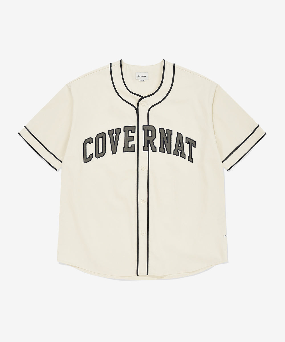Covernat [Subin Worn] Arch Logo Baseball Half Shirt Ivory
