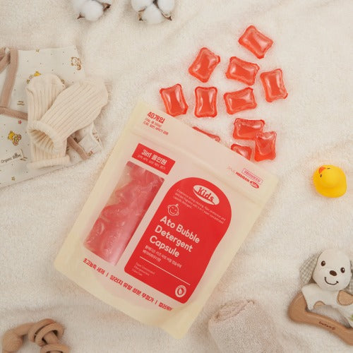 WBSKIN Paul Madison Kids Ato Bubble Capsule Detergent Baby Powder Scent 40 Count 1 Set