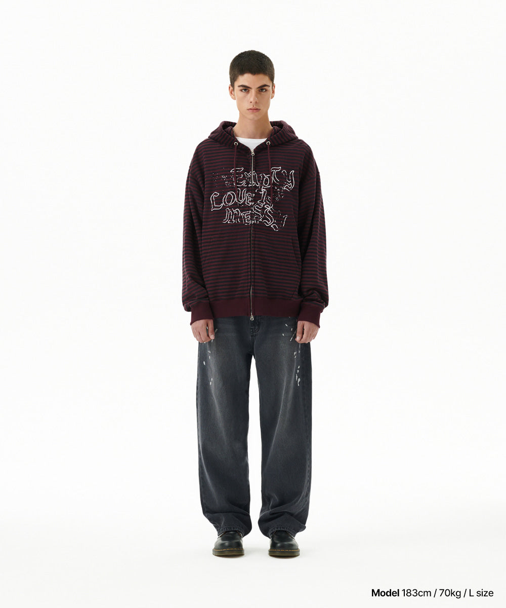 MAHAGRID EM SPLATTER DENIM PANT [BLACK]