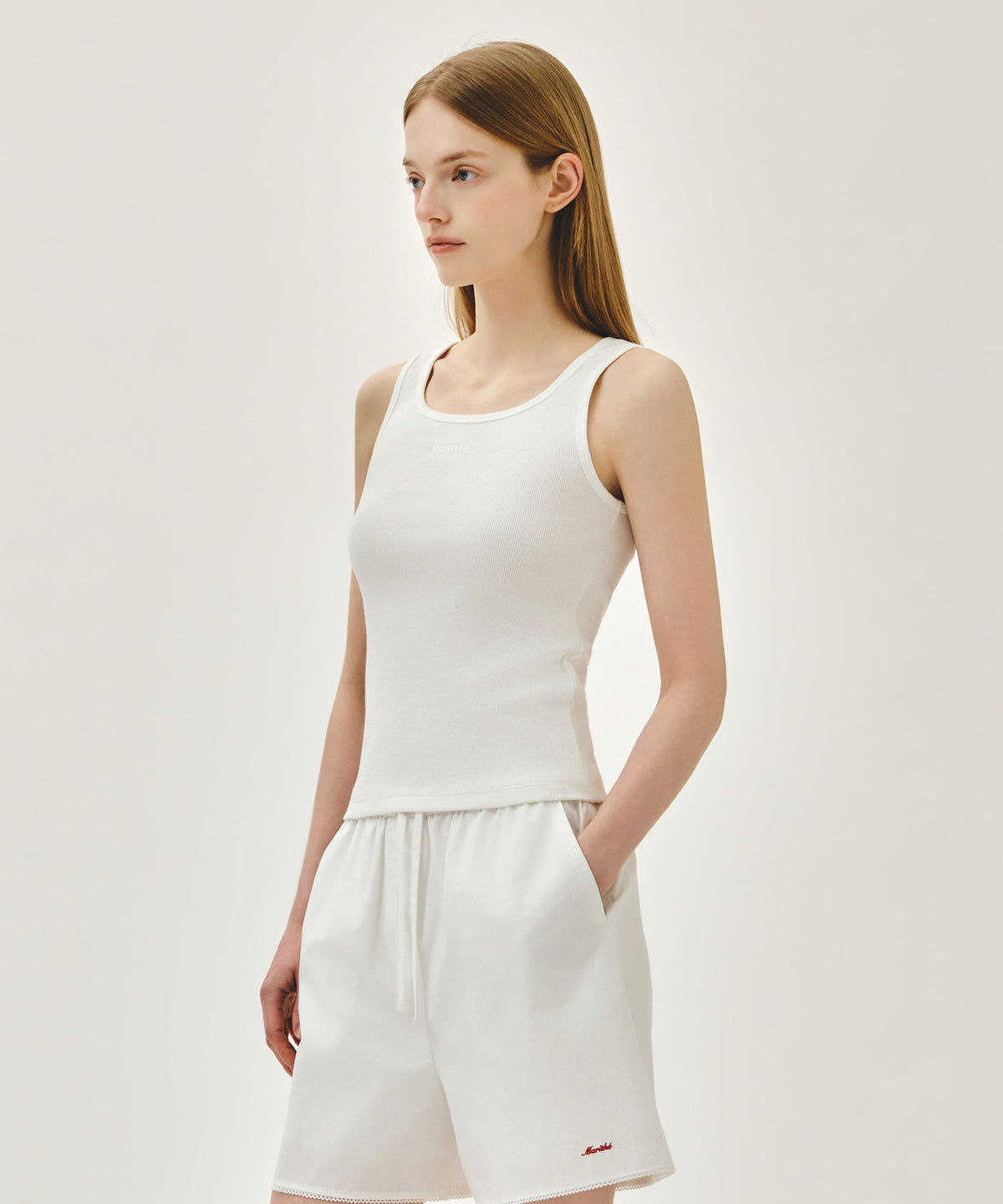 MARITHE W REGULAR LOGO SLEEVELESS white
