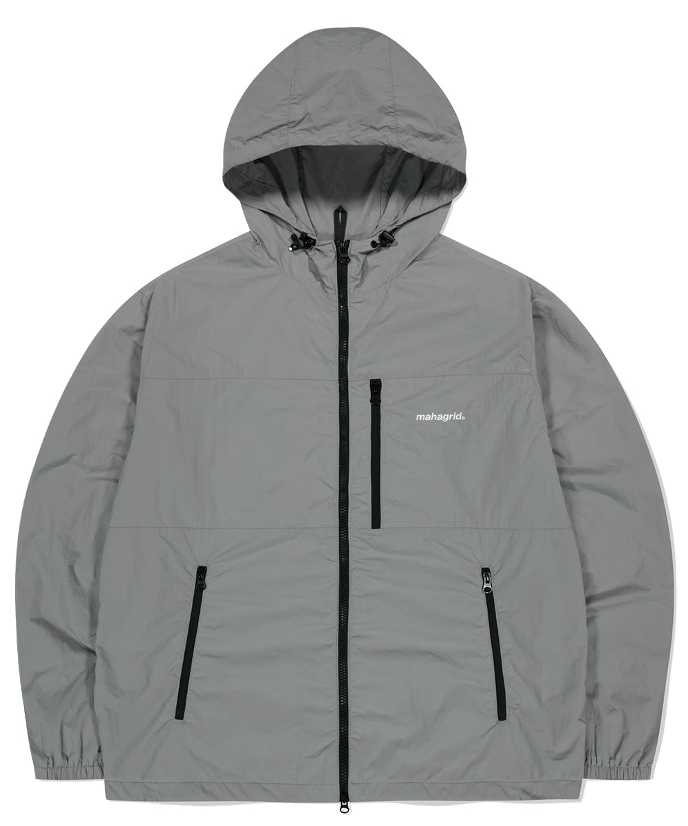 MAHAGRID BASIC LOGO NYLON WINDBREAKER [GREY]