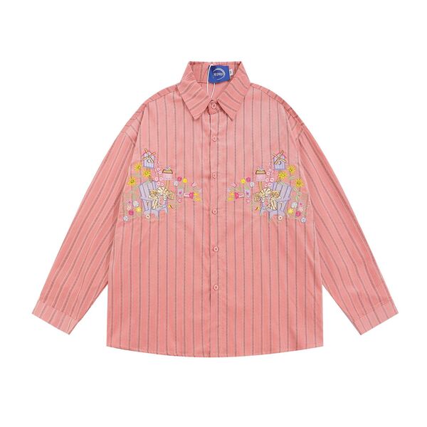 Gababa Unisex Oversized Collar LongSleeve Shirt with Cute Embroidery G77360 (Plus Size M~XL)