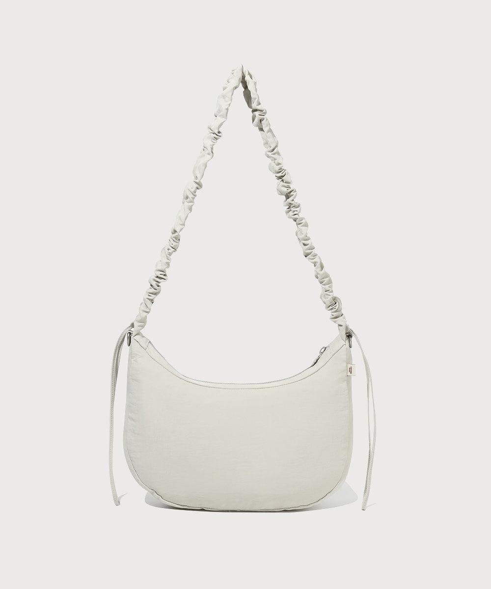 Covernat 26SS Women's Clover Heart Shring Medium Nylon Hobo Bag Beige