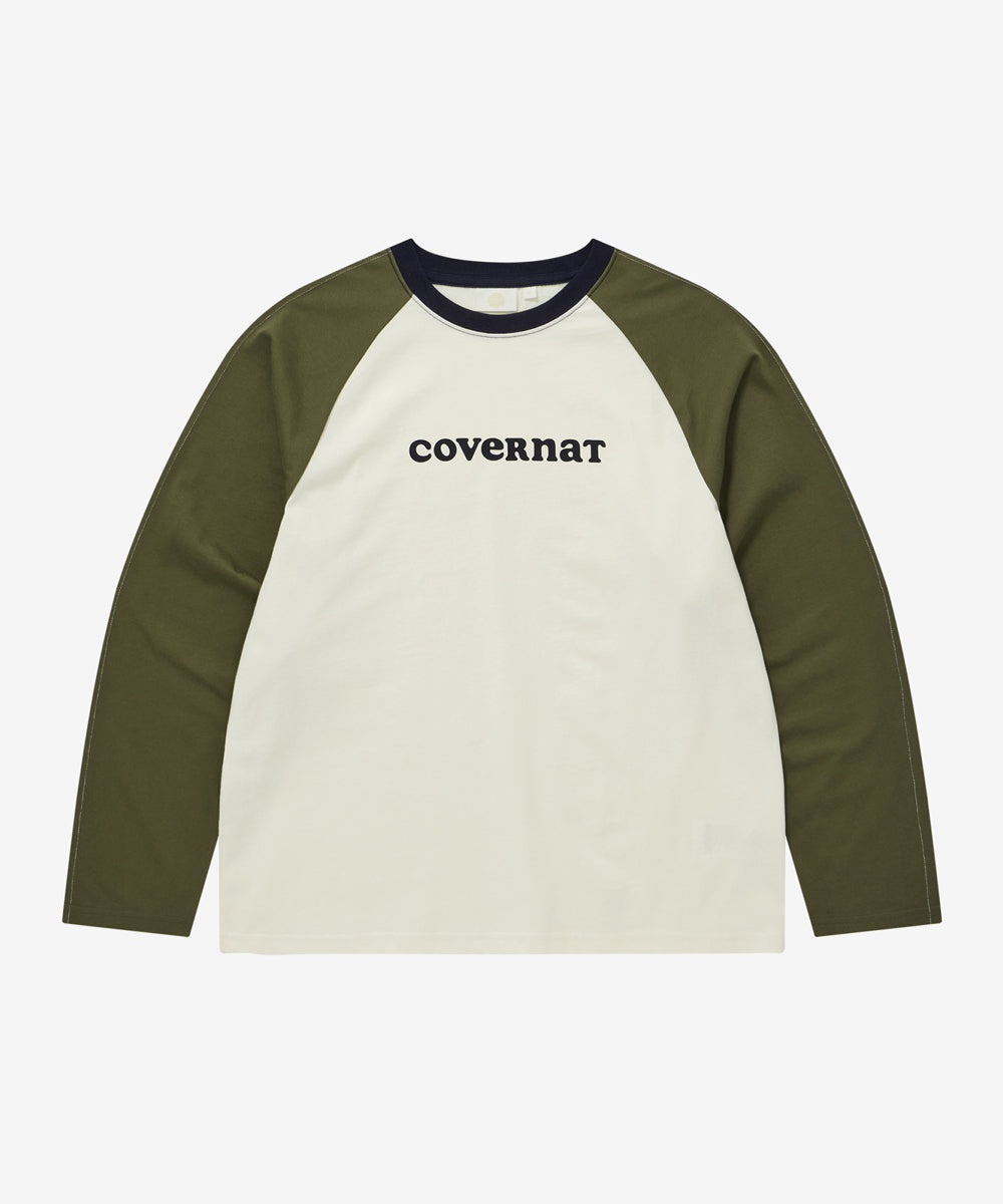 Covernat Women's Cooper Logo Raglan Long Sleeve Cream